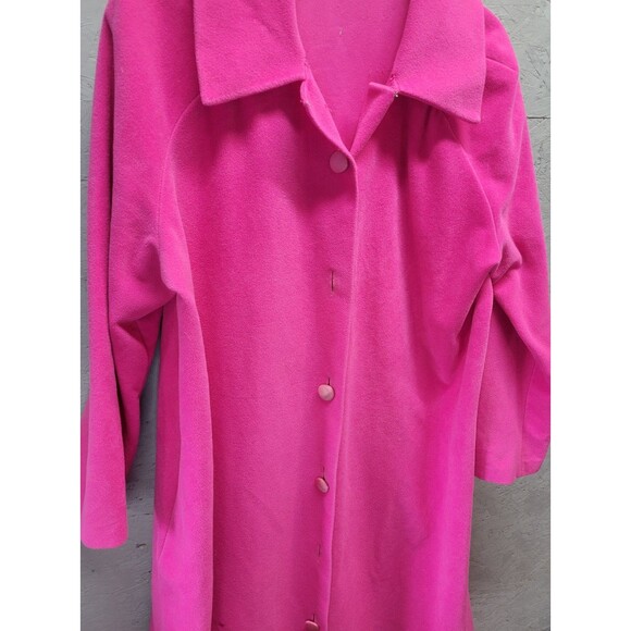 Pink Velvet Vintage VANITY FAIR Women's Size L Robe button Floor Length - Picture 3 of 13